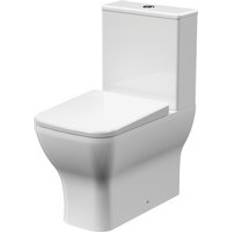 Balterley Rimless Flush to Wall Toilet Pan, Cistern & Soft Close Seat 795 x 385 x 613mm White One Size