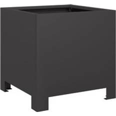 vidaXL Plantekasse 30x30x30 cm Stål Sort Krukke