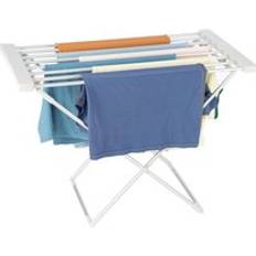 Electric Clothes Airer Dryer Heated Indoor Horse Foldable Rack 130W Off White One Size
