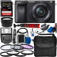 Sony Alpha a6400 Mirrorless Digital Camera with 16-50mm Lens and Essential Accessory Bundle