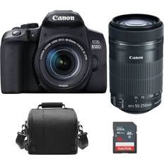 Canon EOS 850D KIT EF-S 18-55mm F4-5.6 IS STM Black EF-S 55-250MM F4-5.6 IS STM camera Bag 16GB SD card