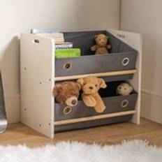 Kids 2 Tier Storage Unit & Organiser White/Grey