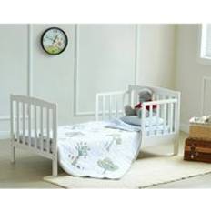 MCC Direct White Solid Wooden Junior Toddler Kids Bed with Foam Mattress