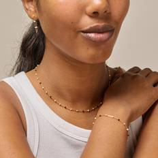 Emalj Halsband ENAMEL Copenhagen Lola Necklace Salt'n'Pepper Förgyllt-Silver Sterling 925 38-40-42 cm