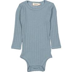 Spandex Bodys Barnkläder MarMar Copenhagen Modal Pointelle Rib Blue Dove Benedicte Body mdr/68