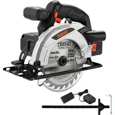 Teeno One Battery Cordless Circular Saw 4.0Ah Lithium-Ion Battery TEENO,4000RPM Electric Brake,Adjustable Cutting Depth and Angle,165MM Saw Blade for Wood