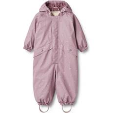 Jenter Regndresser Wheat Kid's Aiko Thermal Rainsuit - Soft Lilac Flowers