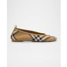 Burberry Low Shoes Burberry Check Knit Flat - Sand