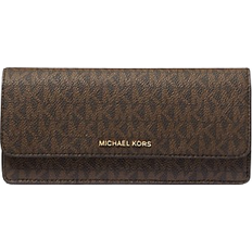 Michael Kors Jet Set Large Signature Logo Snap Front Wallet - Brn/Acorn