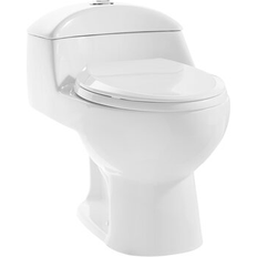 Toilets Swiss Madison Château One Piece Rough-in 1.1/1.6 GPF Dual Flush Elongated Toilet in, Cotton in Cotton White 12" Wayfair SM-1T803-WF 12"