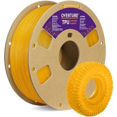 3D Printing OVERTURE TPU Filament 1.75mm Flexible TPU Roll Soft 3D Printer Consumables 1kg Spool 2.2 lbs Dimensional Accuracy 0.03 mm Yellow