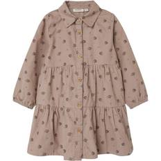 Lange ermer Kjoler Lil'Atelier Nola cord dress gray morn floral