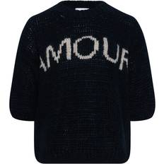 Kortermede Gensere Noella Amour Knit - Black/Offwhite Combo