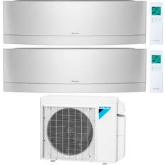 Daikin 2-Zone Wall Mounted Emura Silver Ductless Mini-Split 18000 BTU Heat Pump Air Conditioner 12k 12k 16 SEER2