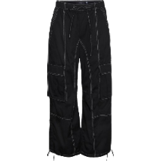 Baggy - Dame Bukser Vero Moda Kim Mid Waist Cargo Trousers - Black