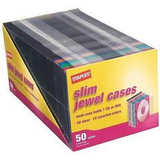 Optical Storage Staples cd/dvd slim jewel cases pack of 50 cases