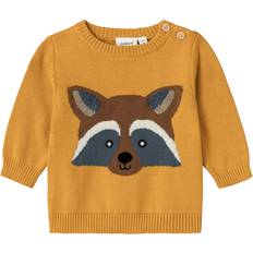 9-12M Pulls en Tricot Name It Pull-over Nalle - Marron/Moutarde/Graphite/Blanc