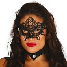 Svart Maskerad Ögonmasker Broderad Ögonmask