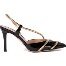 patent leather slingback pumps black