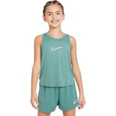 Girls - Green Tank Tops Nike Girls' Dri-FIT One Scoop Neck Tank Top Bicoastal/White