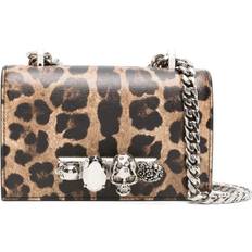 Leopard Håndvesker Alexander McQueen Mini Jewelled Leopard Print Satchel Veske Brown ONE Size