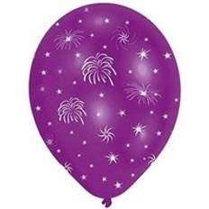 Purple Latex Balloons Amscan latex firework balloons pack of 6 sg24427