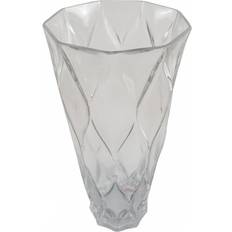 White Vases Leaf 35Cm Glass 17cm Vase