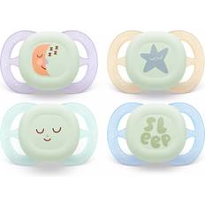 Philips Avent Pink Babyudstyr Philips Avent Soother Ultra Start Nighttime 0-2 Mdr 2 Stk