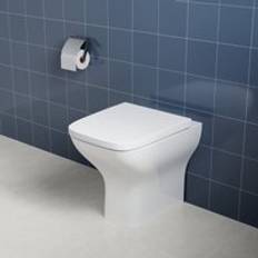 Cheap Toilets Elegant Square Close Coupled Ceramic Toilet Rimless WC Soft Close Seat 50x36x40 cm