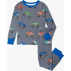 Hatley Kids' Monster Truck Glow-in-the-Dark Pyjama Set, Folkstone Grey