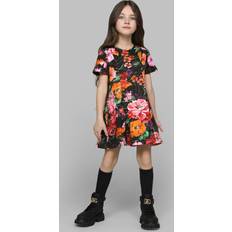 XXS Kleider Dolce & Gabbana Girls Black Floral Cotton Jersey Dress