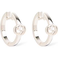 Gucci Hoops Earrings Gucci Interlocking Silver Hoop Earrings 01