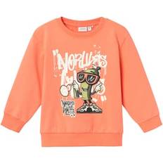 Name It Orange Sweatshirts Name It Sweatshirt NmmNolan Fusion Coral år 104 Sweatshirt
