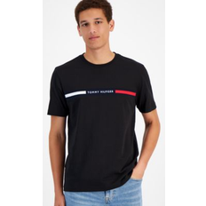 Tommy Hilfiger Men T-shirts Tommy Hilfiger Men's Ribbed Inset Logo T-Shirt Black