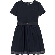 Tommy Hilfiger Dresses Tommy Hilfiger Monotype Belted Tulle Dress DESERT SKY