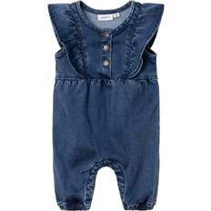 Blau Jumpsuits Name It Buksedragt NbfAsta Dark Blue Denim Buksedragt