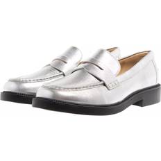 Läderimitation Loafers Michael Kors Läder Loafer Skor Dam - Silver Metallic