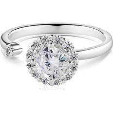 Silver Plated Rings Newbridge Silverware Revolving Ring with Clear Stones