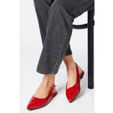 Faux Leather Heels & Pumps Dorothy Perkins Nicci Pointed Slingback Flat Ballet Pumps Red