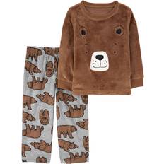 Babies Nightwear Carter's Toddler Boys 2-Piece Fuzzy Velboa Bear Pajamas 5T Brown/Grey