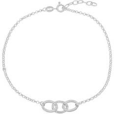 Silver Anklets Simona Triple Open Oval Anklet in Silver