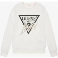 Guess Junior Girls Ivory Cotton Diamanté Sweatshirt