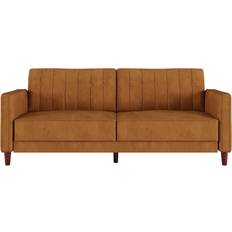 DHP Pin Tufted Transitional Futon Rust Sofa 81.5" 3 Seater