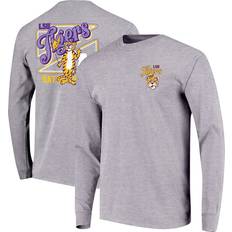 Tigers T-shirts Children's Clothing Image One Youth LSU Tigers Retro Script Sleeve T-Shirt Gray, NCAA Youth Apparel