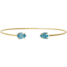 Akvamarin Armband Caroline Svedbom Evita Superpetite Bracelet - Gold/Aquamarine