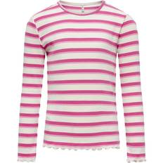 Naturel T-shirts Kids Only Shirt 'KOGEvig' rosa hellpink naturweiß 158-164