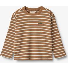 Brun T-shirts Børnetøj Wheat Langærmet T-Shirt Dallas caramel stripe