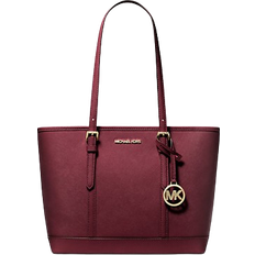 Michael Kors Red Handbags Michael Kors Jet Set Travel Small Saffiano Leather Top Zip Tote Bag - Oxblood