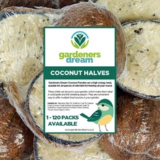 GardenersDream GardenersDream Suet Filled Coconut Halves Garden Fat Feeder Wild Bird