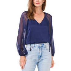 1.State Tie Neck Chiffon Top